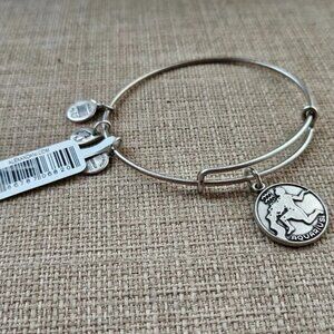 Zodiac AQUARIUS Alex And Ani Women Bracelet Silver Tone Wrist Band Adjust $28
